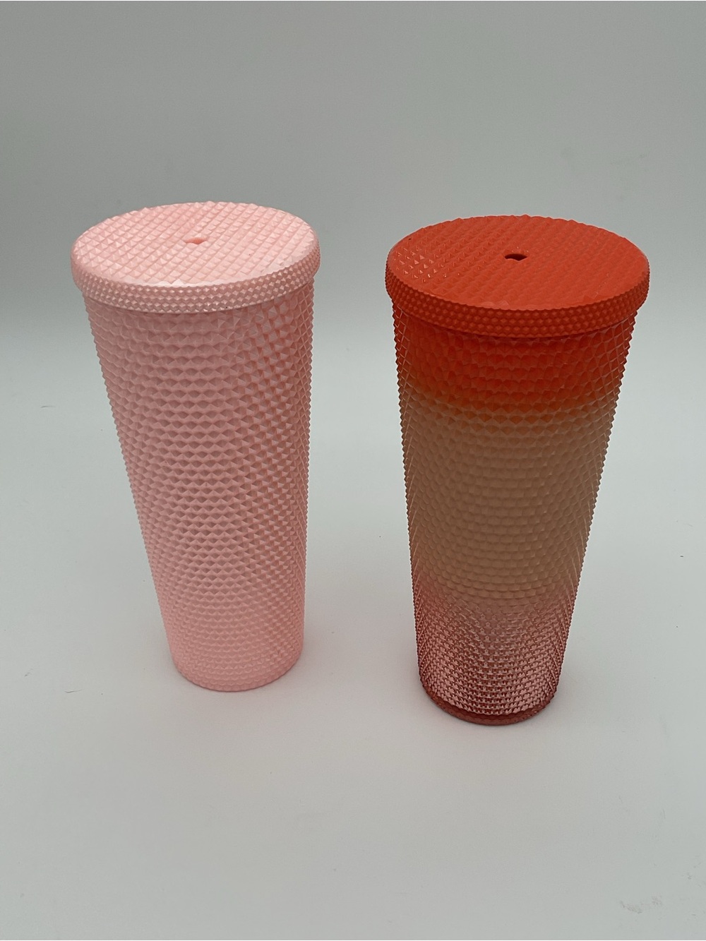 Set of 2 Starbucks Peachy Pink and Peach/Orange Ombre Studded Tumblers- No straw - Picture 2 of 3